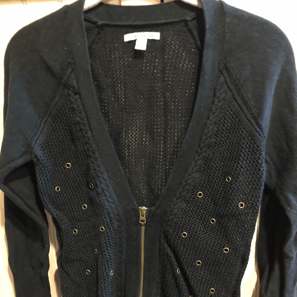 American Eagle zippered navy cardigan